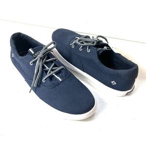 SPERRY Top-Sider Youth Sz 7 M Navy Blue Canvas Shoes Sneaker Lace Up Women's 8.5